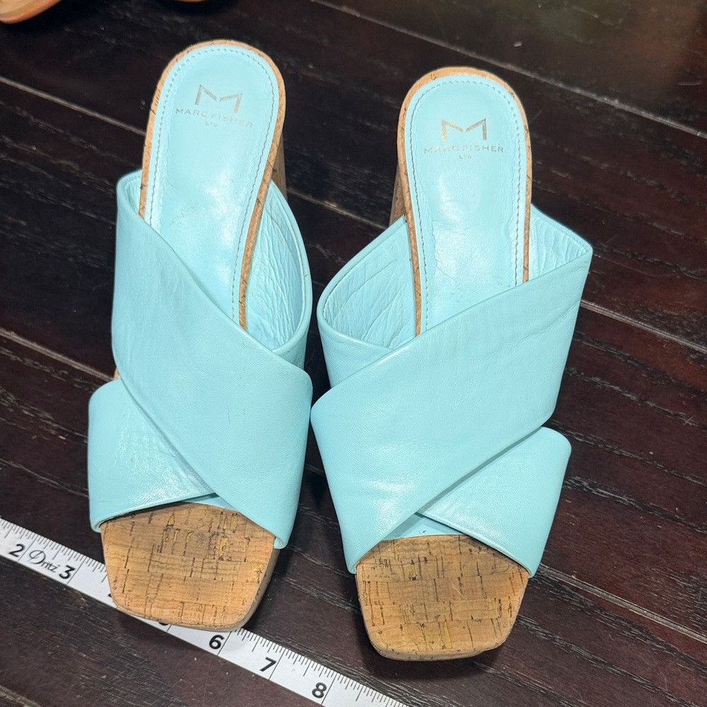 Marc Fisher Sky Blue Wedge Sandals